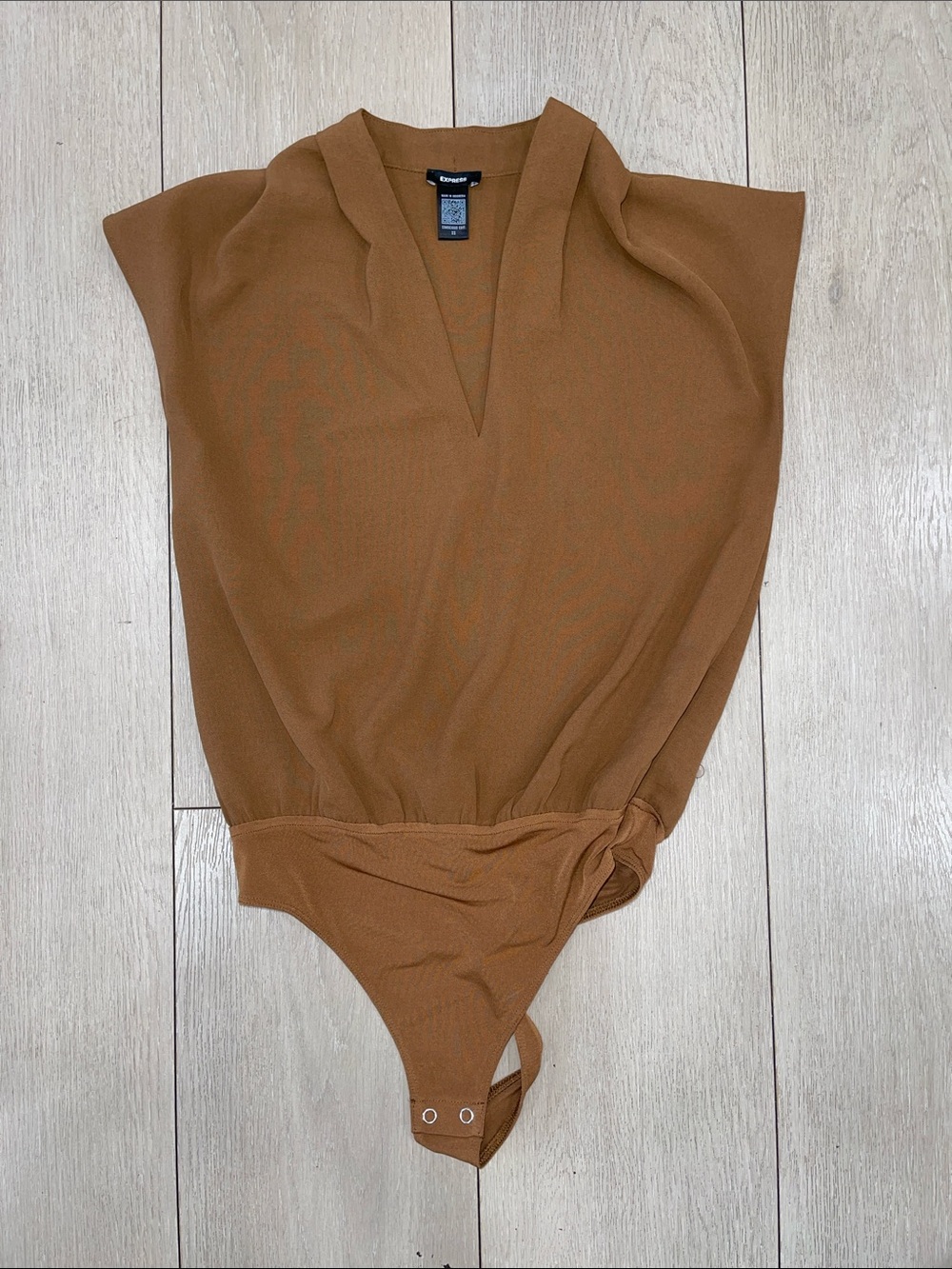 Express Brown V-Neck Bodysuit